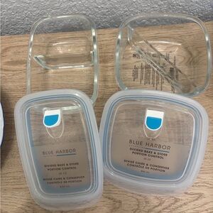 Set of two Blue Harbor Glass Storage Containers